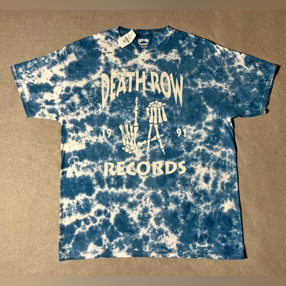 Death Row Records Men’s Blue Tie Dye Size Large Hip Hop 90’s - Picture 1 of 4